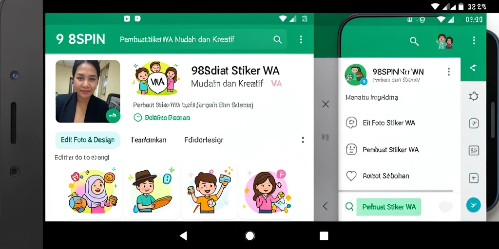 Antarmuka pengguna aplikasi Pembuat Stiker WA yang menarik dan mudah digunakan.