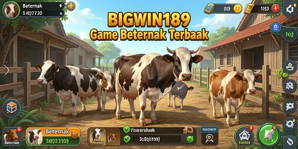 Tampilan antarmuka user-friendly dari game Beternak.