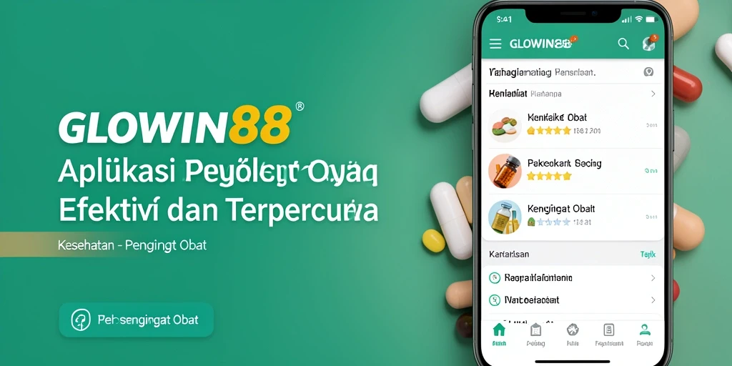 Tampilan antarmuka GLOWIN88 untuk pengingat obat yang mudah digunakan.