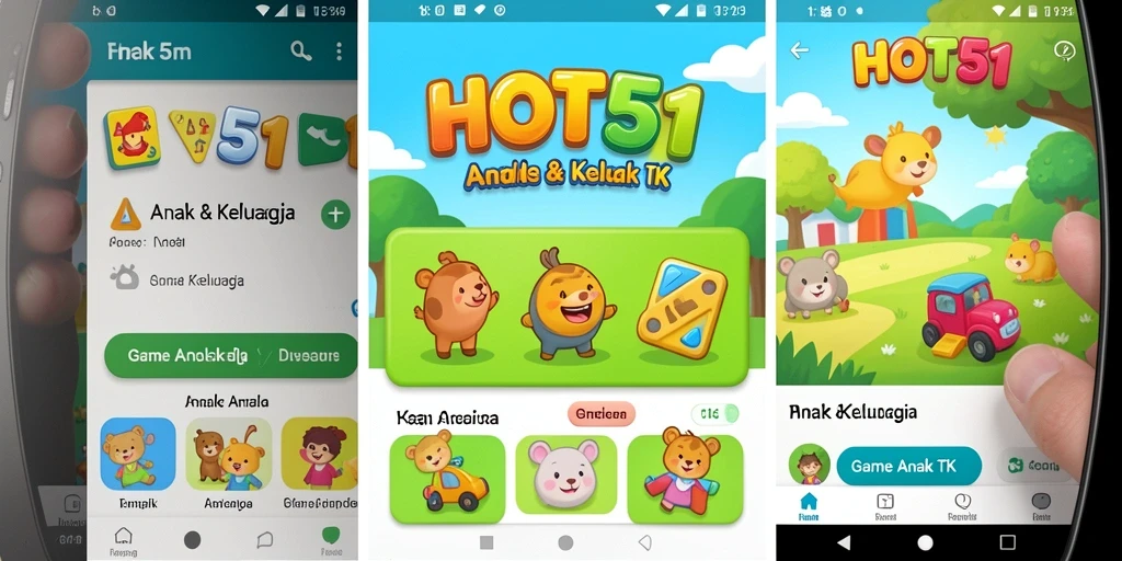 Tampilan antarmuka HOT51 yang menarik dan edukatif untuk anak TK.