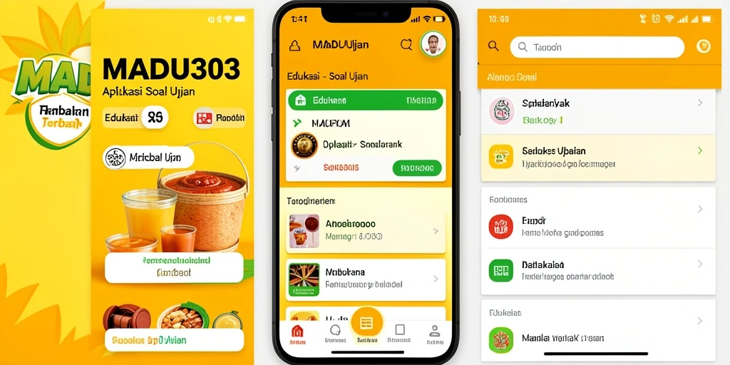 Tampilan antarmuka aplikasi MADU303 yang interaktif dan menarik.