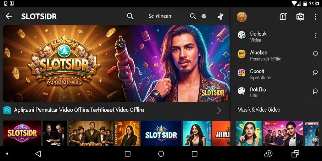 Tampilan antarmuka SLOTSIDR sebagai Pemutar Video Offline yang user-friendly.