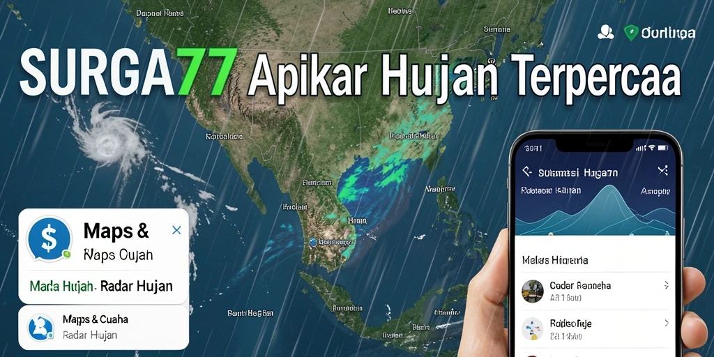 Tampilan antarmuka SURGA77 menunjukkan peta radar hujan yang jelas.