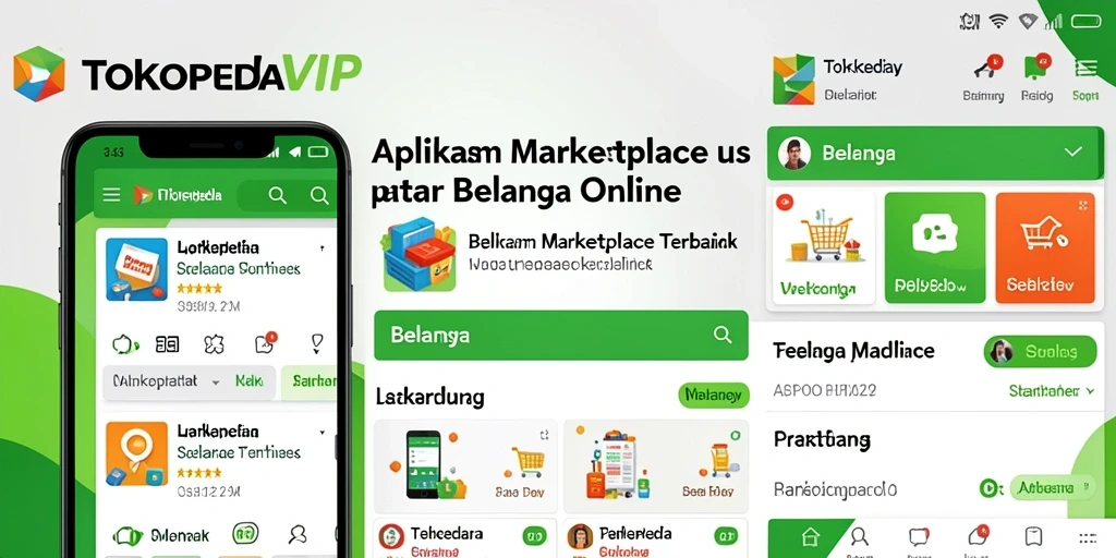 Tampilan antarmuka aplikasi TOKOPEDIAVIP yang memudahkan navigasi berbelanja.